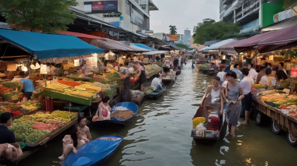 Wassermarkt in Bangkok Urlaub in Thailand machen